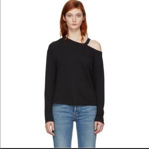 Rag & Bone Black Long Sleeve Cutout Top XS